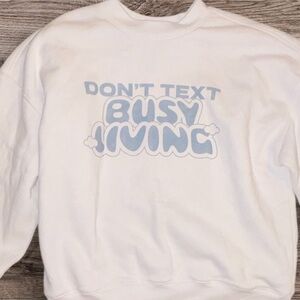 Hollister White Graphic Crew Neck sweatshirt